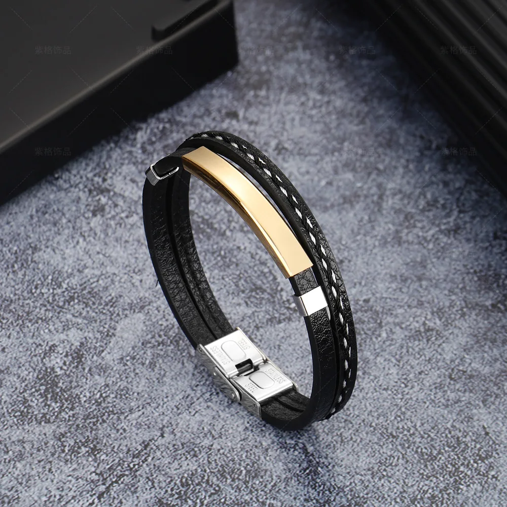 

2022 New Trendy People Creative Explosion Models Simple Ethnic Style Leather Braided Men's Bracelet Fashion Trend Bracelet