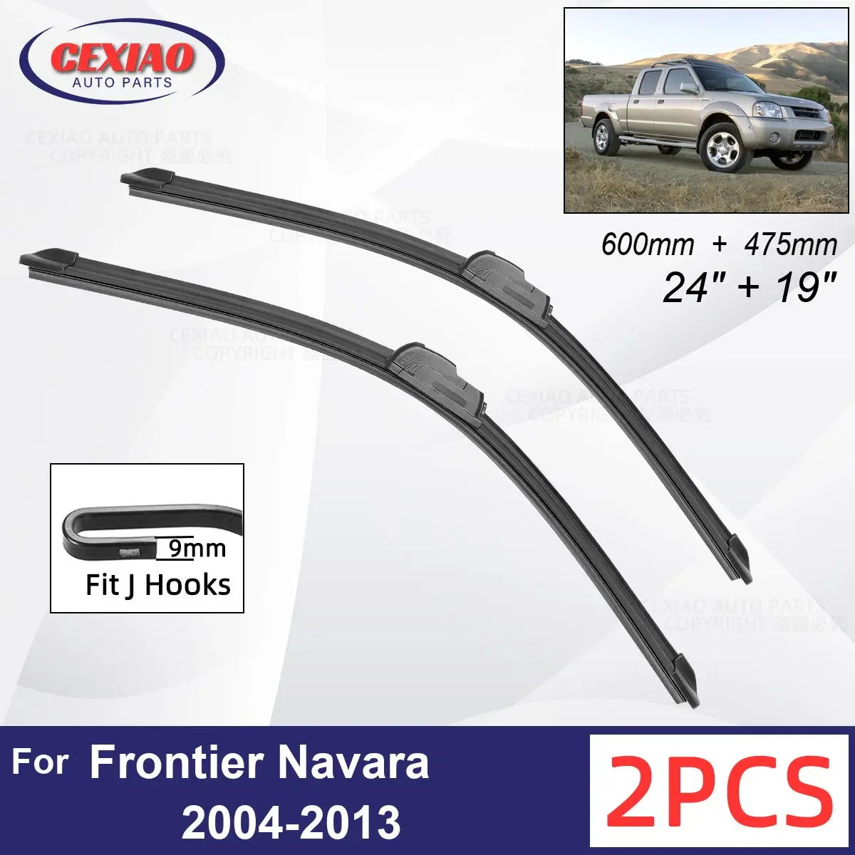 

Car Wiper For Nissan Frontier Navara Brute D40 2004-2013 Front Wiper Blades Soft Rubber Windscreen Wipers Auto Windshield