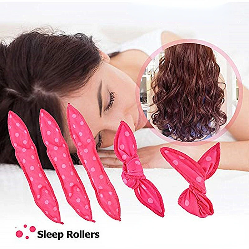 

5pcs/set Heatless Hair Curlers No Heat Hair Rollers Soft Curls Women Sleeping Lazy Curling Rods Wave Formers Hair Styling Tools