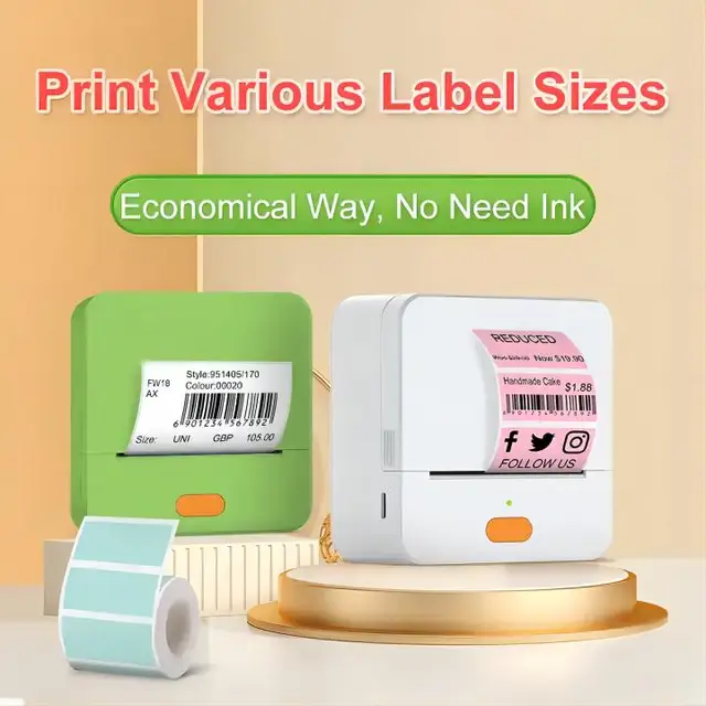NETUM P1 Mini Portable Label Barcode Thermal Printer Small Pocket Label Maker Sticker Photo Printer Self-Adhesive Paper 5