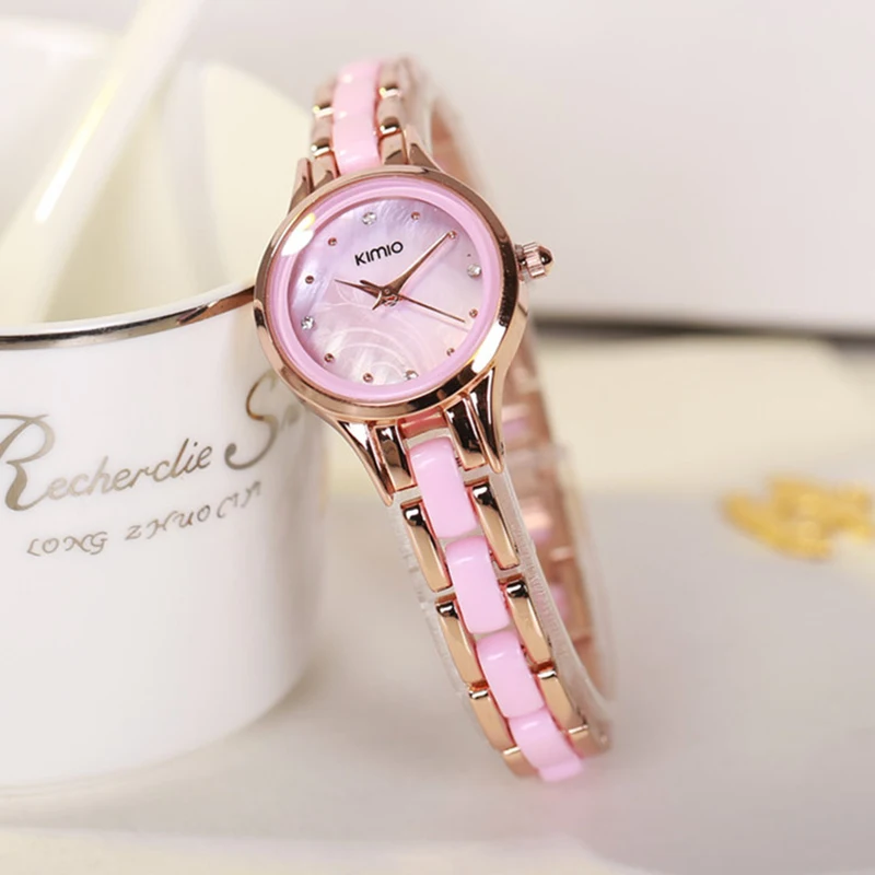 

Kimio Brand Luxury Women's Wrist Watch Rhinestone Crystal Fashion Ladies Analog Quartz-watch Montre Femme Clock Female