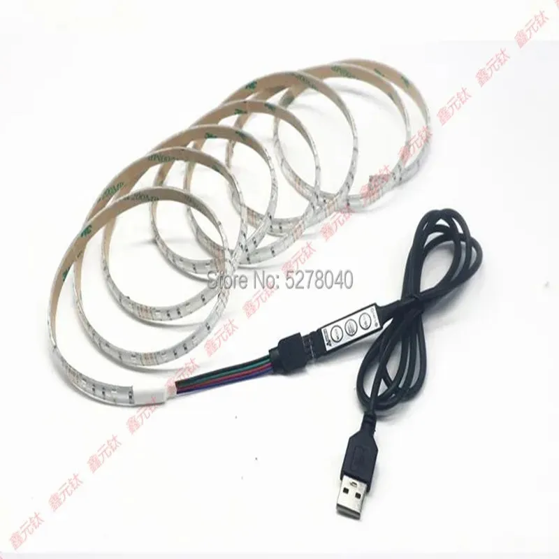 

2835 5V RGB led strip USB 3KEY 24key 44key non-waterproof highlighted discoloration Blasting flash gradient
