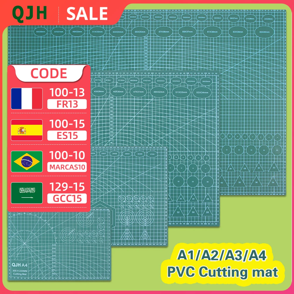 

A1/A2/A3/A4 PVC Cutting Mat Workbench Patchwork Cut Pad Sewing DIY Engraving Leather Cutting Board Double-Sided Self-Healing