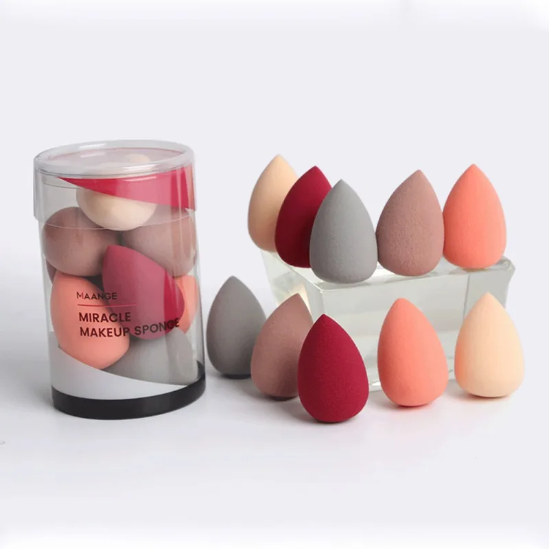 

Sdatter 10Pcs Cosmetic Puff Powder Smooth Women's Makeup Foundation Sponge Beauty Mini Make Up Tools Water Drop Blending Shape