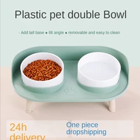 double bowl for dogs adjustable cat dog food anti choking bowl pet feeder pets dispenser multifunction pet waterer kleine dieren