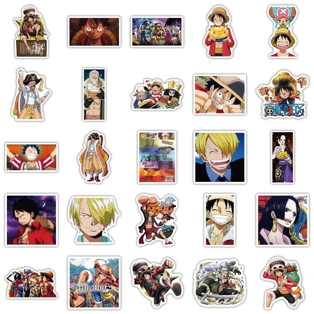 103050 шт. наклеек с персонажами аниме One Piece, крутые виниловые стикеры с Луффи, водонепроницаемые граффити-наклейки для багажа, ноутбуков, гитар, автомобилей, DIY (art.: 3920da9436259) - 3920da9436259