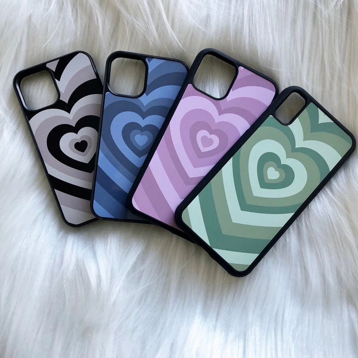 

Krajews Hearts circles coque Phone Case for iPhone 12 13 mini 5 6S 7 8 PLUS X XS XR 11 PRO MAX SE 2020 Back Cover Funda Shell