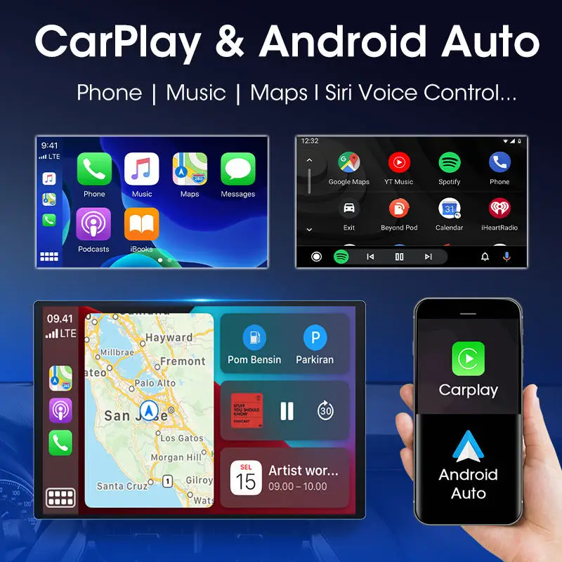Фото 13-дюймовая 2DIN автомагнитола на Android с HD сенсорным экраном, GPS, CarPlay, усилителем, DSP, RGB, 4G, универсальная модель TS18 №5