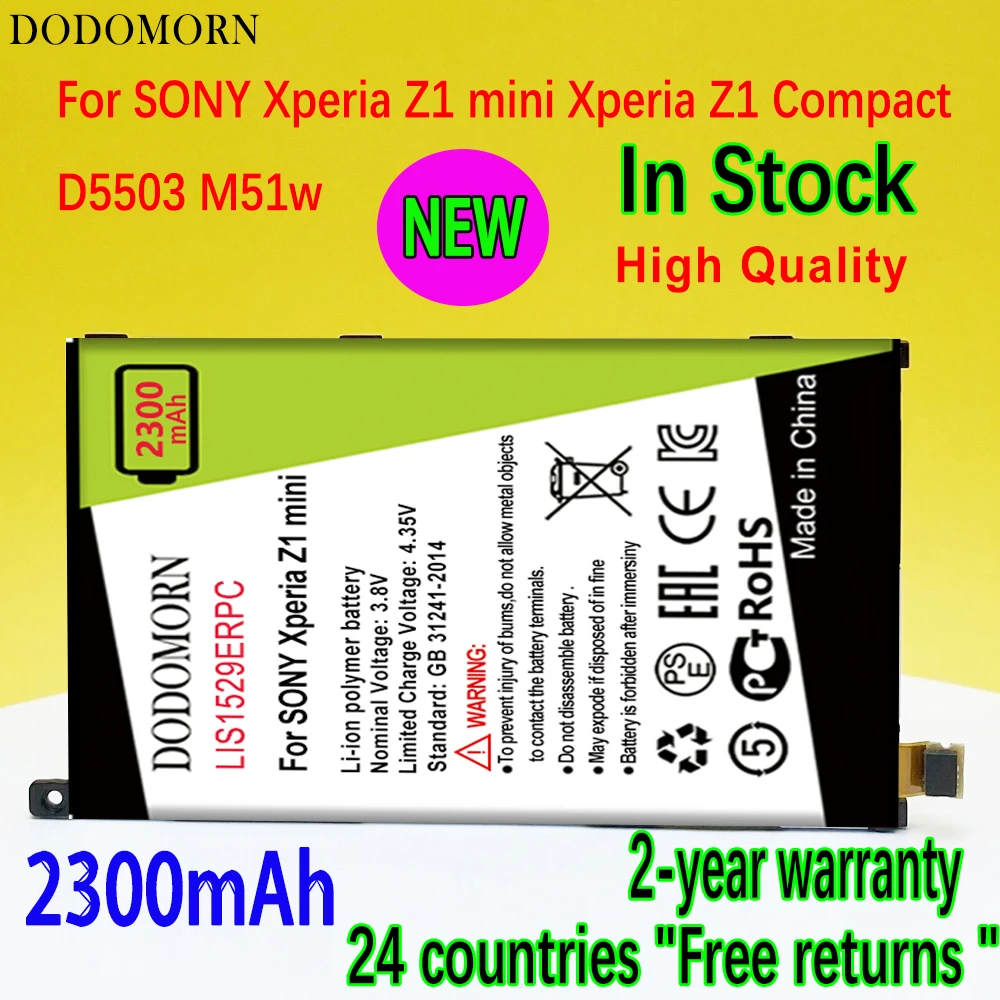 

Аккумулятор DODOMORN LIS1529ERPC для смартфона SONY Xperia Z1 Mini Xperia Z1 Compact D5503 M51W, высокое качество, Hig + номер для отслеживания