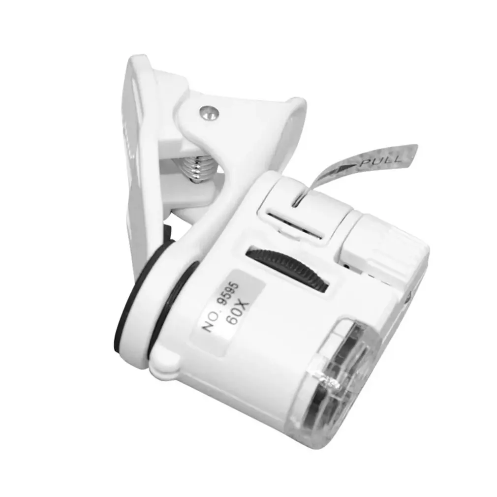 

Magnifier 60X Mobile Phone Microscope Magnifier With LED Phone Universal Mobile Magnifying Glass Macro Lens Zoom Camera Clip