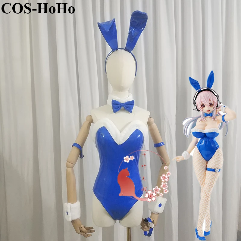 

COS-HoHo [Customized] Anime Supersonico Sonico Blue Bunny Girl Jumpsuits Lovely Uniform Cosplay Costume Halloween Easter Outfit