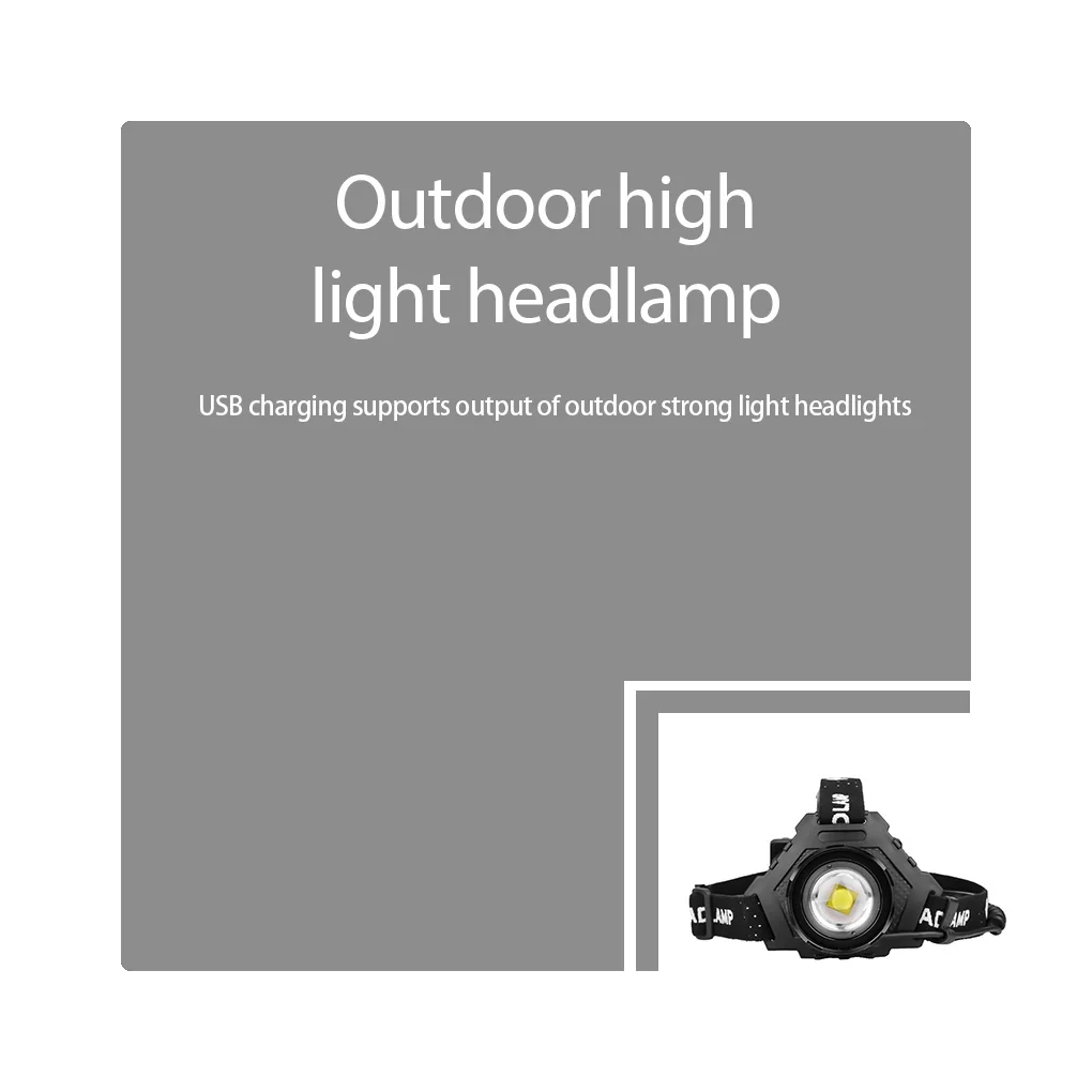 

Outdoor Headlamp Emergency Headlight Telescopic Hands-free Head Lamp Warning Light Portable Cycling Power Bank with 3x