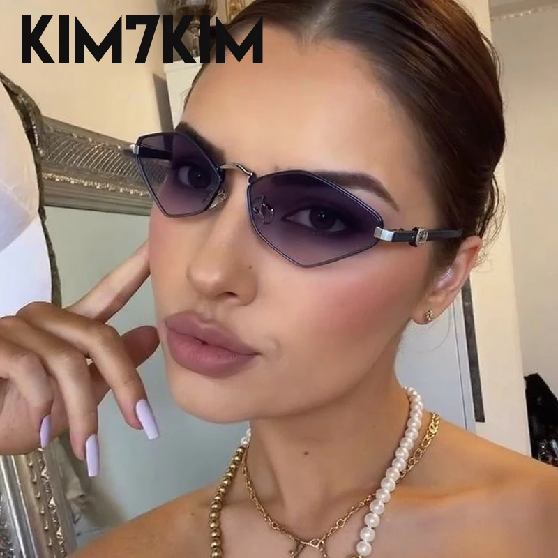 Женские многоугольные солнцезащитные очки в маленькой оправе 2022 роскошные