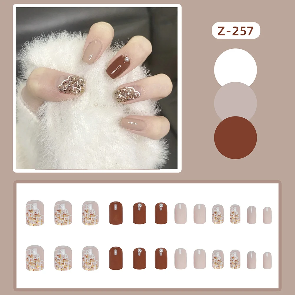 

24 шт., блестящие поддельные ногти для женщин и девушек