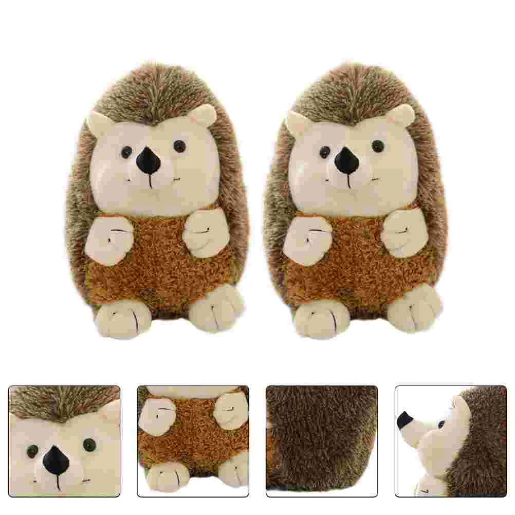 

2 Pcs Double Sided Plush Hedgehog Toddler Plushie Stuffed Animals Kids Shape