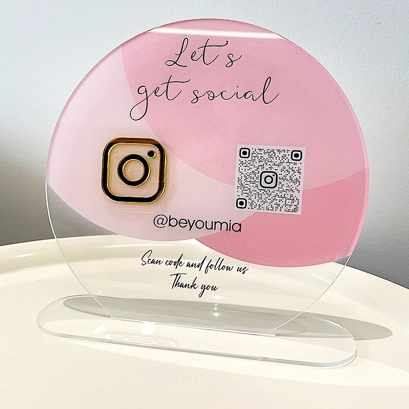 Triple Social Media Instagram QR кодовый знак акриловая панель для платежей в бизнес-стиле 20 см
