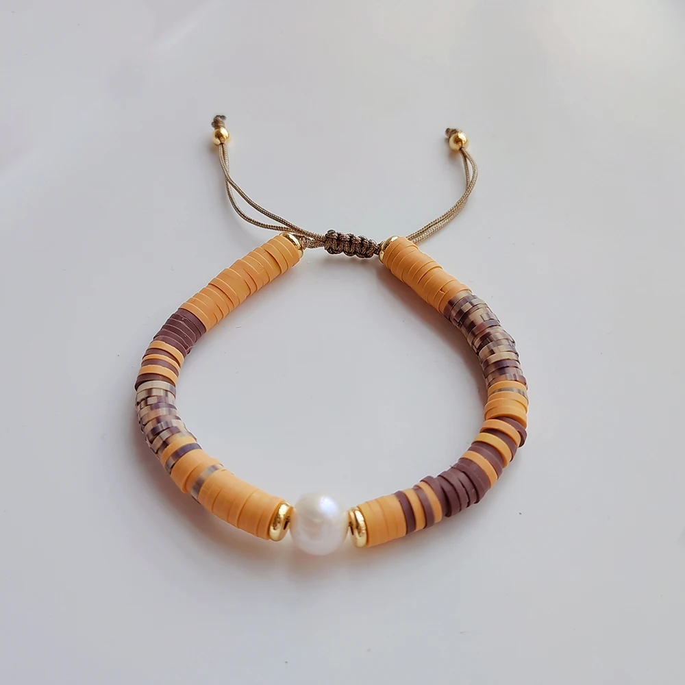

KKBEAD 6MM Polymer Clay Beaded Bracelets Heishi Pearl Beacelet for Women Gifts New In Jewelry Fall and Winter Pulseras Femme