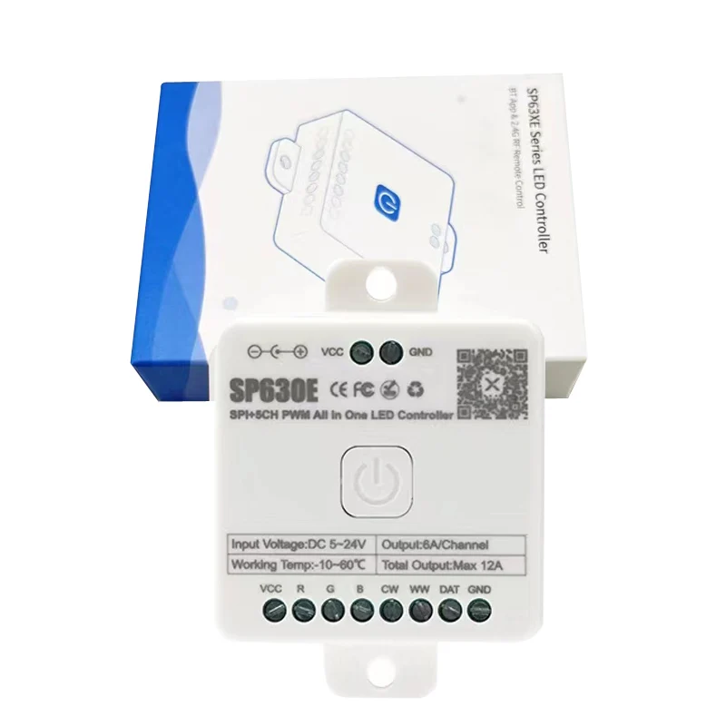 

SP630E все в одном, строительный контроллер, 5CH PWM SPI пиксели, фотовспышка, фотовспышка WS2812B WS2811 SK6812 FCOB 5050 RGB RGBW CCT Music BT 5в-24в
