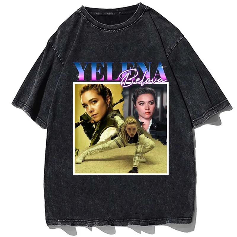 Футболка Yelena Belova с графическим принтом винтажная хлопковая футболка летняя
