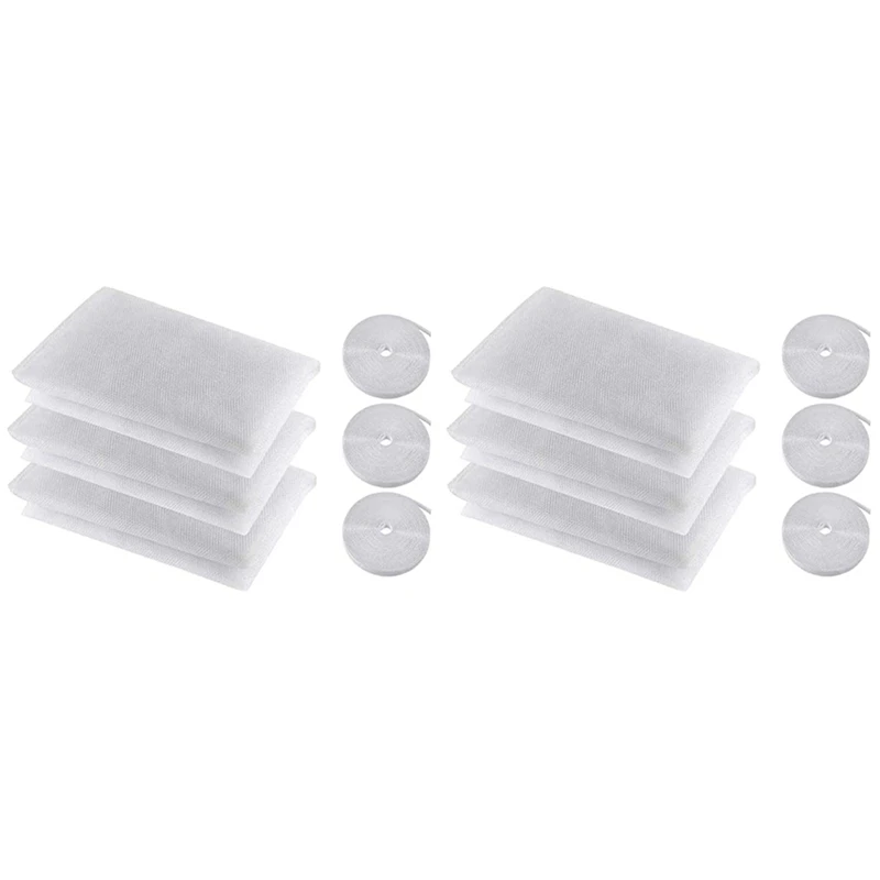 

Москитная сетка для окна, 6 шт., сетка для москитной сетки и 6 рулонов самоклеющихся лент