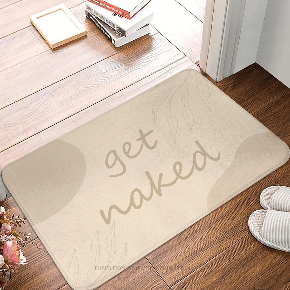 

Get Naked Bath Mat Floral Doormat Kitchen Carpet Outdoor Rug Home Decor