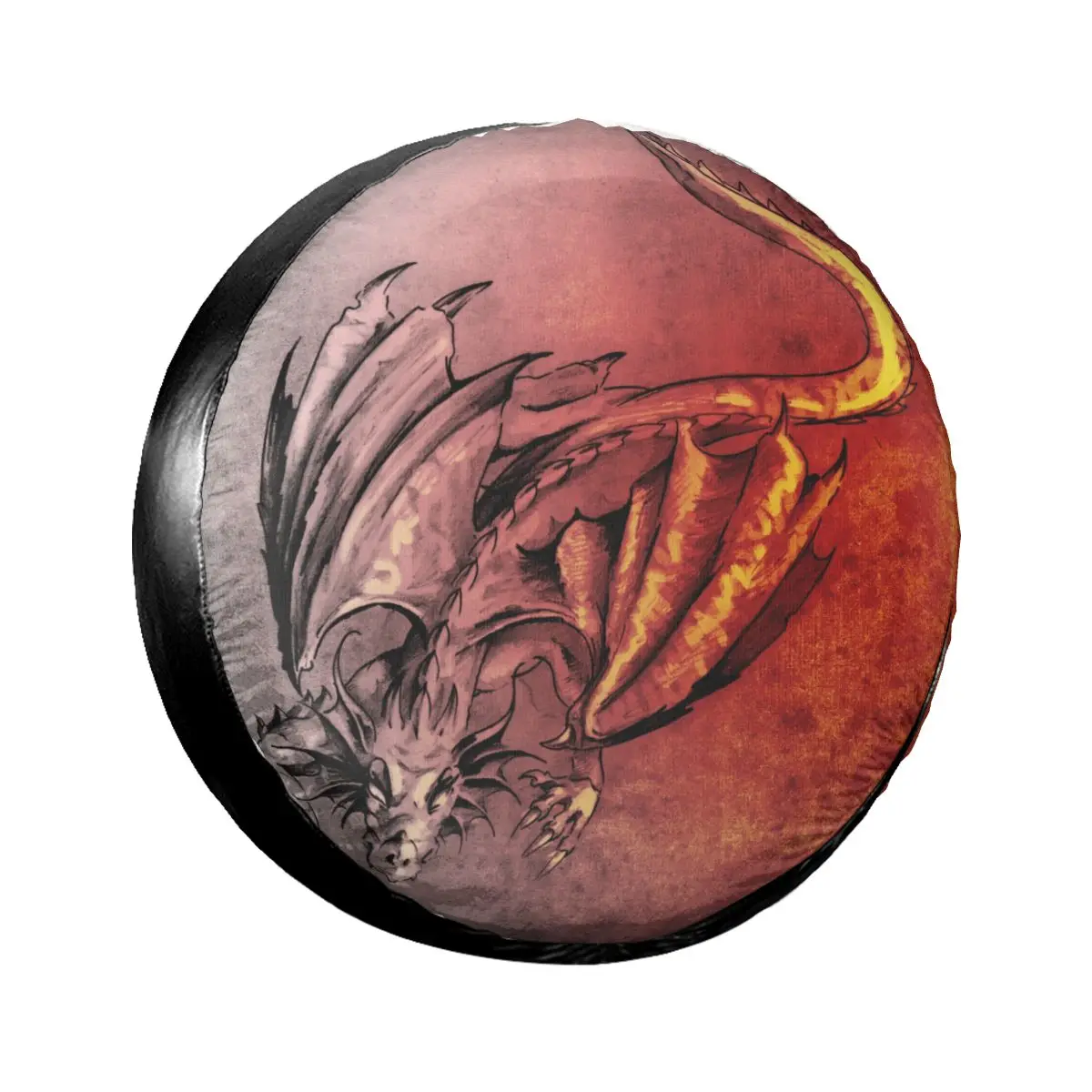 

Universal Car Tire Cover Case Spare Tire Wheel Bag Tyre Spare Storage Cover Polyester Sketch Art Dragon