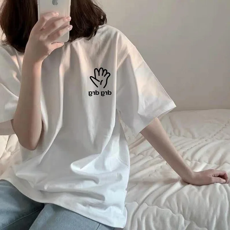 

Футболка в стиле Харадзюку с графическим принтом, летние женские футболки 2022, Повседневная Уличная одежда с коротким рукавом, женская одежд...