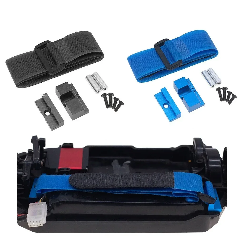 Металлический высокий держатель для аккумулятора с ремешком Tamiya TT02 TT02D TT02B 1/10