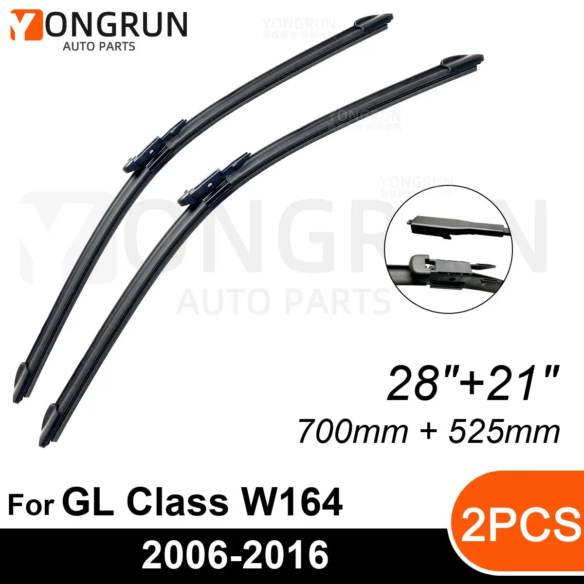 

Front Wipers For Mercedes Benz GL Class W164 2006-2016 Wiper Blade Rubber 28"+21" Car Windshield Windscreen Accessories2014 2015