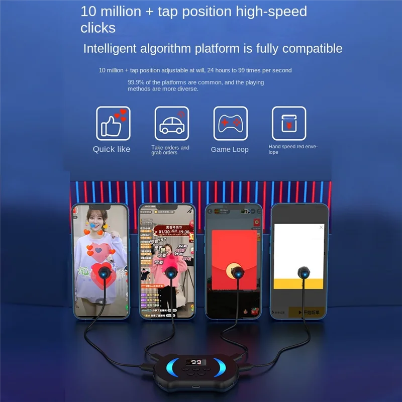 

Mobile Phone Screen Auto Clicker Adjustable Connection Physical Simulation Finger Click Device Screen Auto Clicker-E