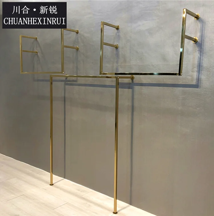 Подвесная квадратная Вешалка из нержавеющей стали и титана для женской одежды