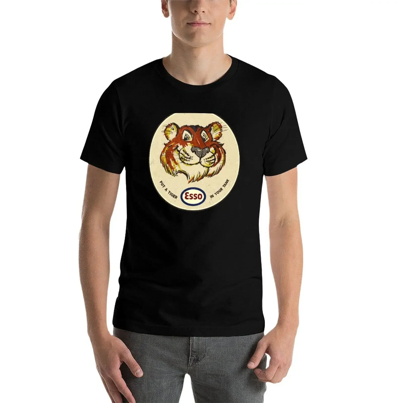 Tiger Esso Vintage Oil Company футболка для мальчика на заказ баскетбольные футболки с