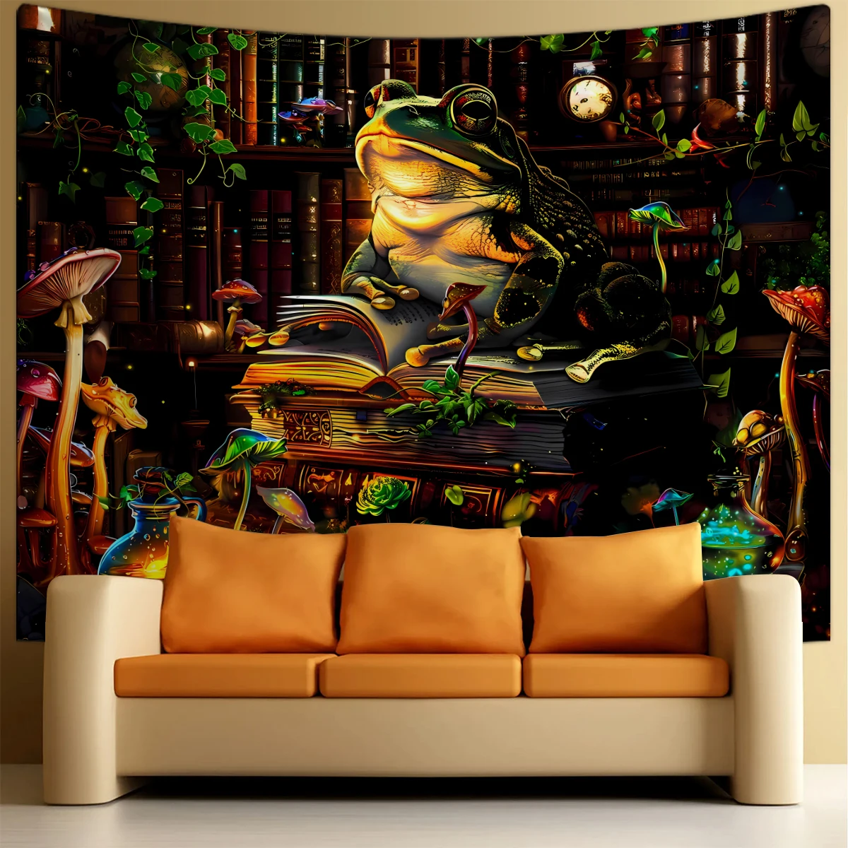 1 Шт. Гобелен В Форме Лягушки Зачарованный И Загадочный Цветочный Растительный