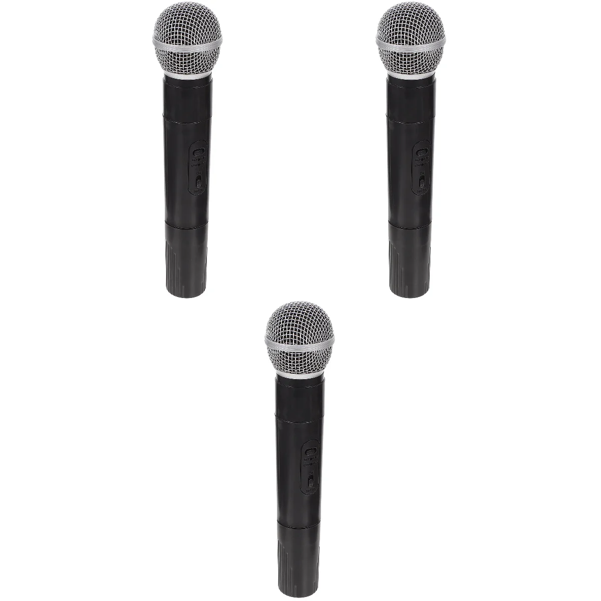 

3 pcs Simulated Microphone Plastic Simulated Mic Fake Mic Plaything (Black)