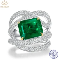 wuiha real 925 sterling silver emerald cut 5 carat emerald simulated moissanite gemstone ring for women gifts drop shipping