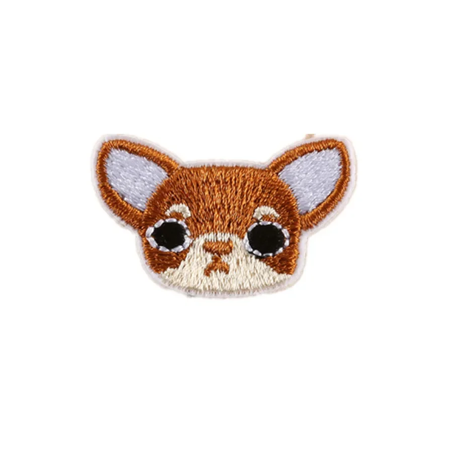 100 шт./лот роскошная нашивка с вышивкой животных милая собака голова щенка