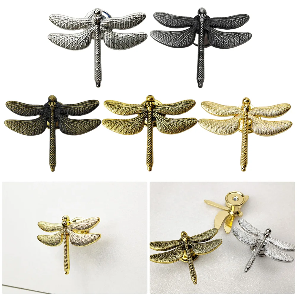 

Brass Dragonfly Handle Furniture Cupboard Pulls Drawer Knobs Kitchen Cabinet Handles Nordic Style Golden Home Accessories