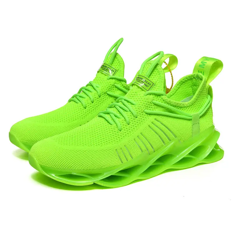 

DAFENP New men breathable flying fabric large size casual shock absorbent soft sole casual sneakers breathable thin running shoe