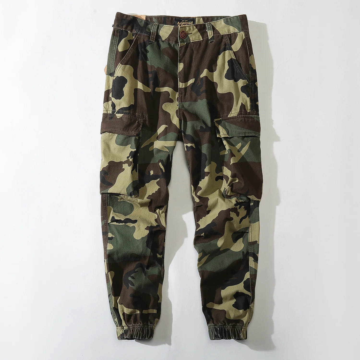 Men's Jogger Pants Cotton Plus Size Loose Casual Pants Multi Pockets Tactical Camouflage Cargo Pants Outdoor Hiking Pants