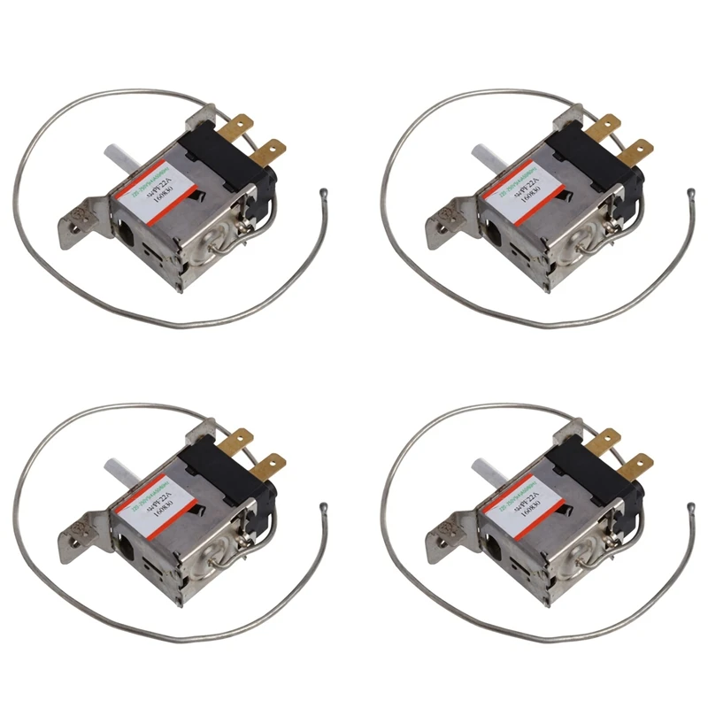 

4X WPF22A 2Pin Refrigerator Refrigeration Thermostat W 30Cm Metal Cord