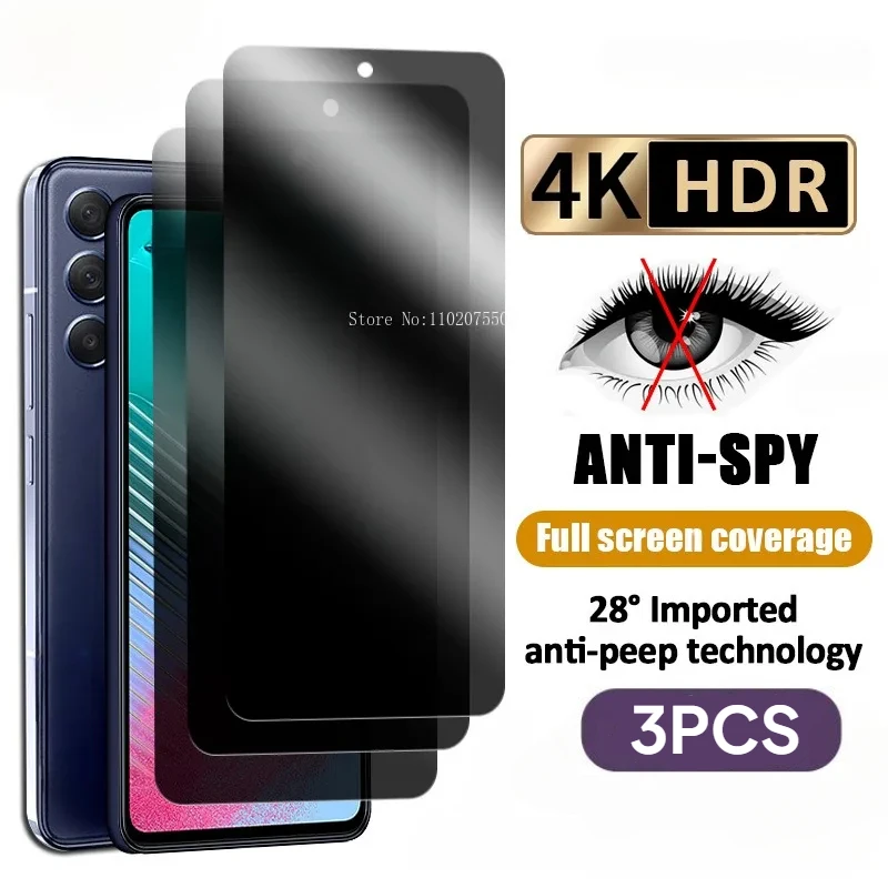3 шт. противошпионская Защита экрана для Samsung A55 A54 A52S 5G A53 A35 A15 A14 A52 A51 A34 A33 A25 A24 A13 A50 A05