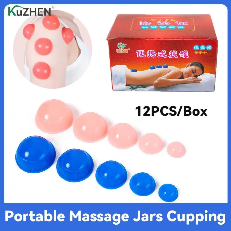 

12pcs Family Full Body Cupping Massage Helper Vacuum Suction Cans Chinese Therapy Body Massager Banks Anti Cellulite Vacuum Cans