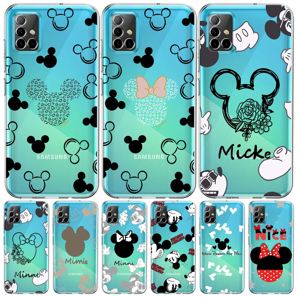 

Mickey Minnie Logo Couple Case for Samsung Galaxy A54 A31 A51 A53 A12 A52 A71 A32 A41 A72 A03 A03s Silicone Clear Phone Cover
