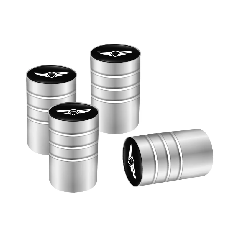 

4 шт. универсальные шестиугольные колпачки для автомобильных шин из алюминиевого сплава, крышка клапанов с логотипом Genesis, водонепроницаемые автомобили, грузовики, велосипедные аксессуары