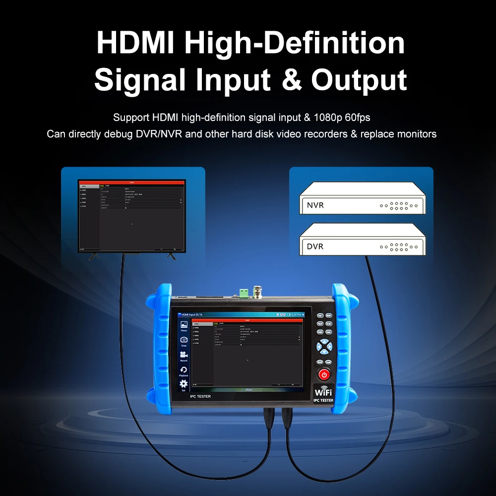 Фото NOYAFA IPC CCTV тестер PTZ IP камеры тестер 8MP AHD CVI TVI SDI HDMI вход и выход камеры мониторинг безопасности сетевой кабельный тестер №3