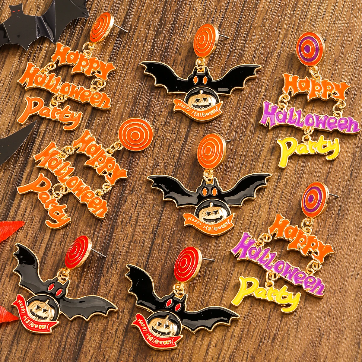 Vedawas Хэллоуин Тематические Висячие Серьги Женские Модные Из Цинкового Сплава В