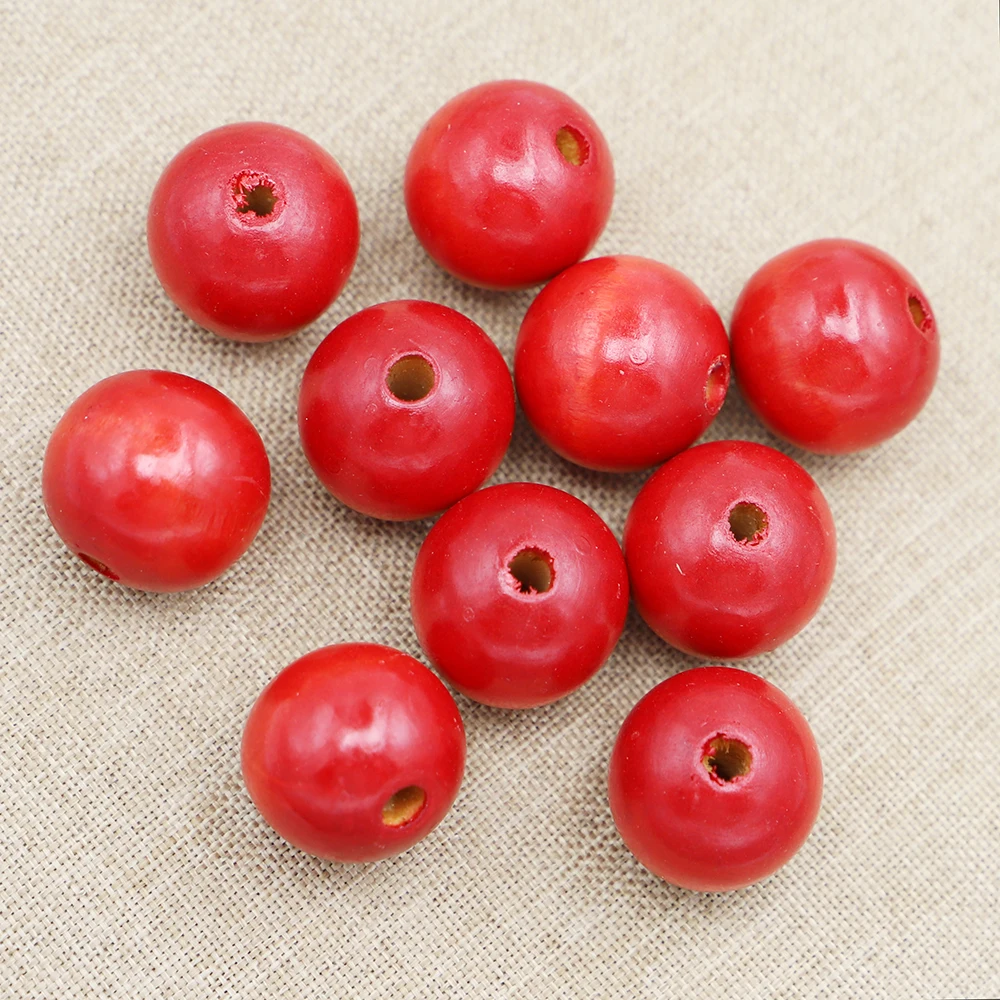 25MM Selling Brown Natural Round Wooden Beads Padauk High Quality Spacer DIY Jewelry Making Fashion Bracelet 50Pcs Wholesale