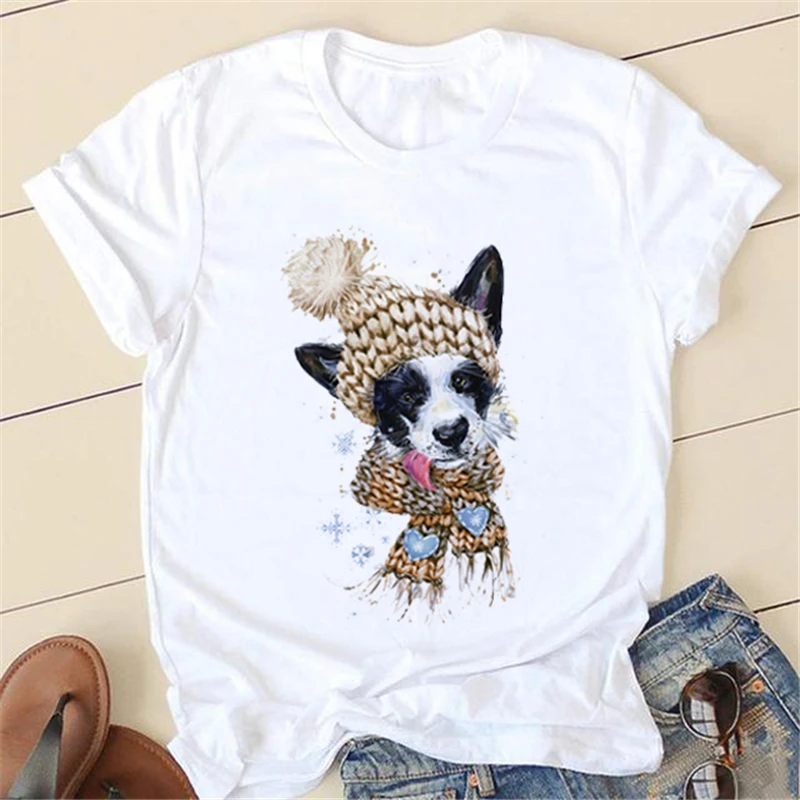 

Повседневный пуловер с забавным принтом и мультяшным рисунком, милая модная женская футболка в стиле 90-х на весну и лето