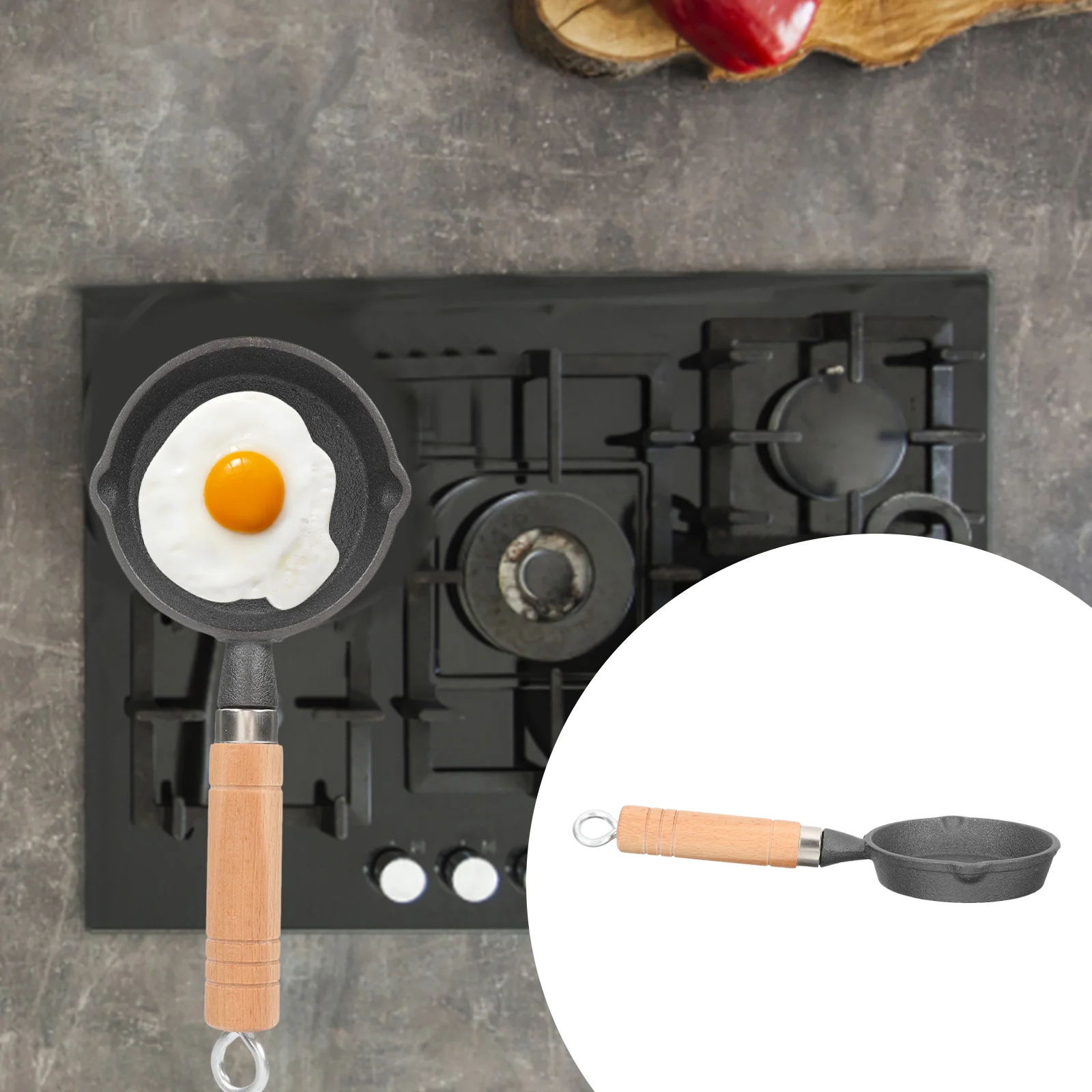 

Handled Butter Melting Pan Cast Iron Oil Heating Pot Multi-functional Egg Pan