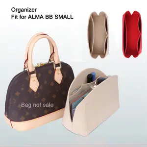 EverToner Felt Insert Bag Organizer Bag Fits For LV Alma BB PM Insert Bag  in Bag Travel Purse Portable Cosmetic Base Shaper - AliExpress